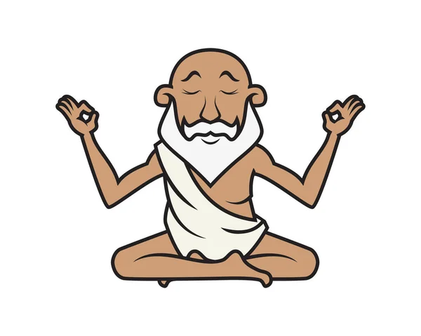 Ayrıntılı Yoga Gurusu Çizim Vektörü