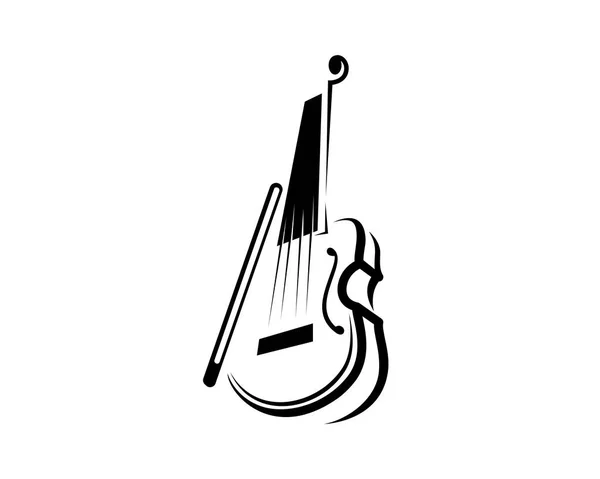Символ Скрипки Вектором Стиля Силуэта — стоковый вектор