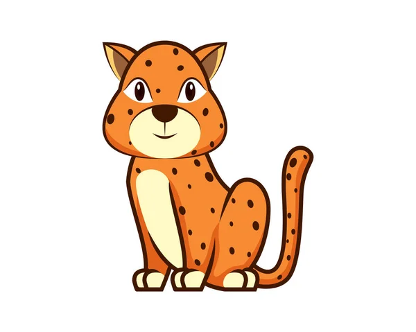 Leuke Zoete Cheetah Illustratie Vector — Stockvector