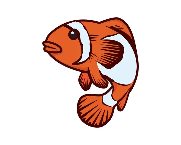 Χαριτωμένο Κολύμπι Κλόουν Ψάρια Εικονογράφηση Διάνυσμα — Διανυσματικό Αρχείο