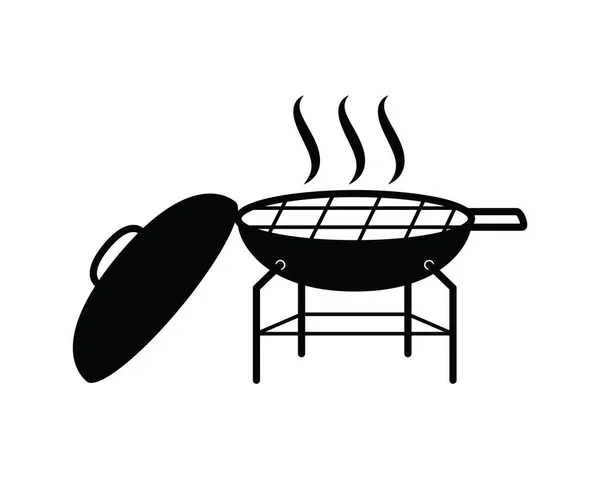 Bbq Grill Illustratie Met Silhouet Style Vector — Stockvector