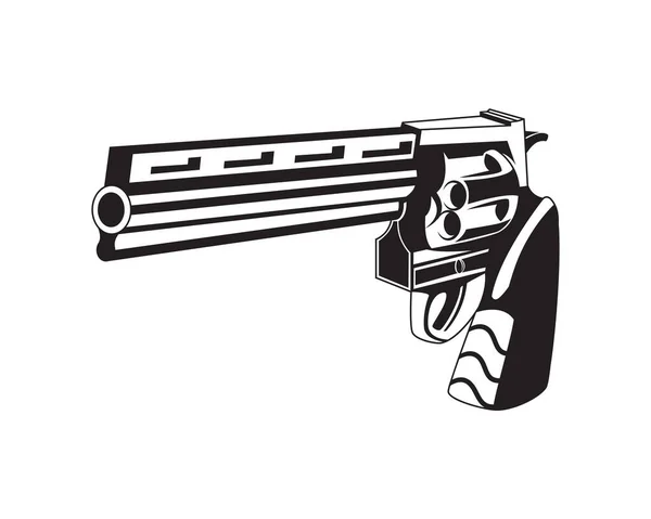 Illustration Pistolet Revolver Ancien Antique Avec Vecteur Style Silhouette — Image vectorielle
