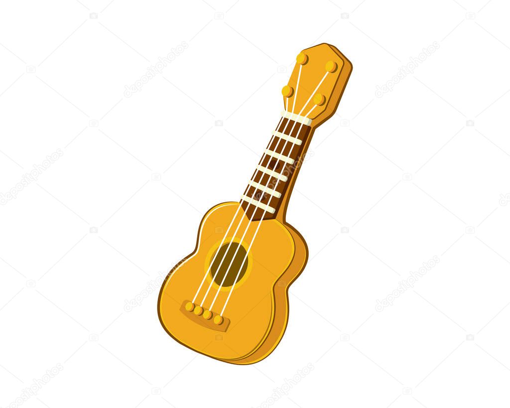 Detailed Ukulele Illustration with Cartoon Style Vector