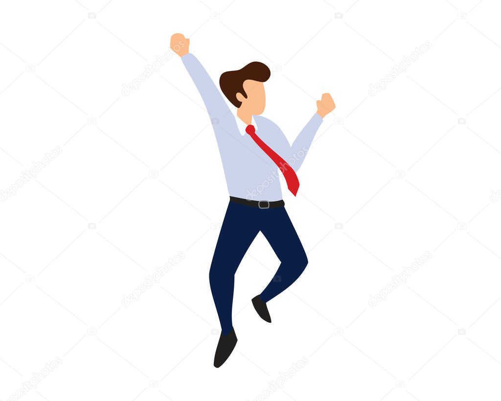 Businessman Celebrating Success Achievement Illustration Vector