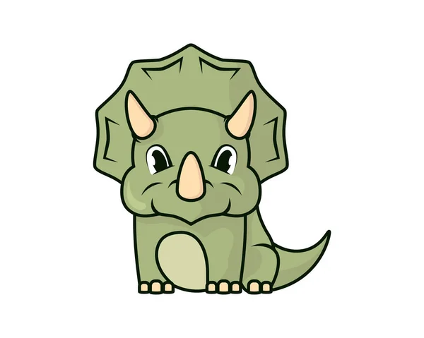 Triceratops Lindo Dulce Vector Ilustración — Vector de stock