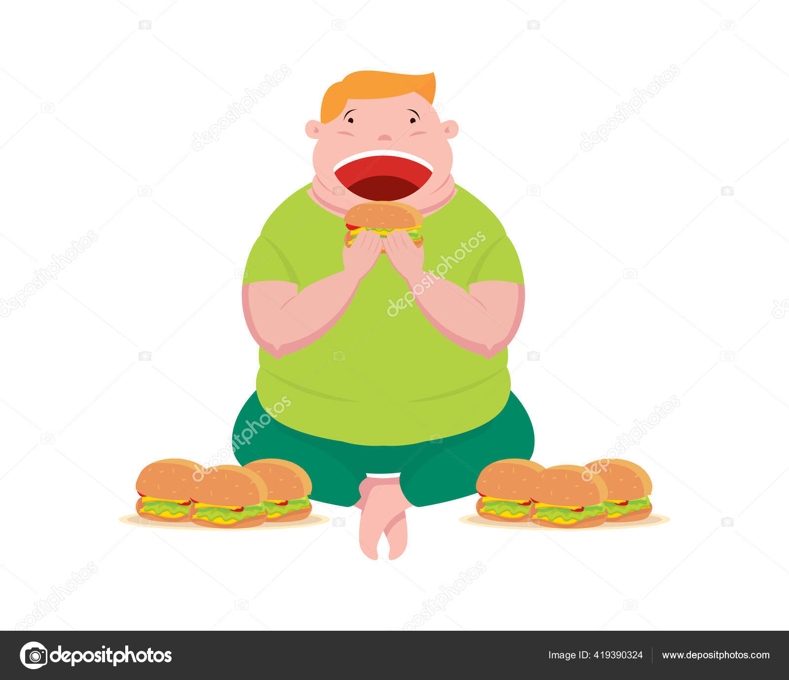 Fat Man Sitting Eating Lot Burgers Illustration Vector Stock Vector Image by ©Derriva #419390324 Fat Man Sitting Eating Lot Burgers Illustration Vector Stock Vector Image by ©Derriva #419390324