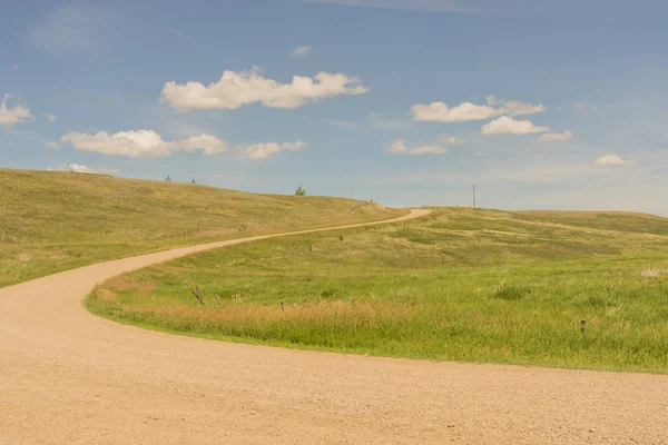 Landscape Dirt Country Road Winding Hill — Stock Photo, Image