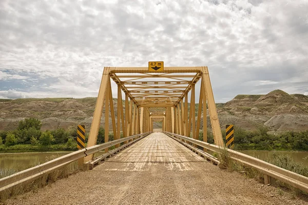 Paysage Pont Traversier Dorothy Dessus Rivière Red Deer Dorothy Alberta — Photo