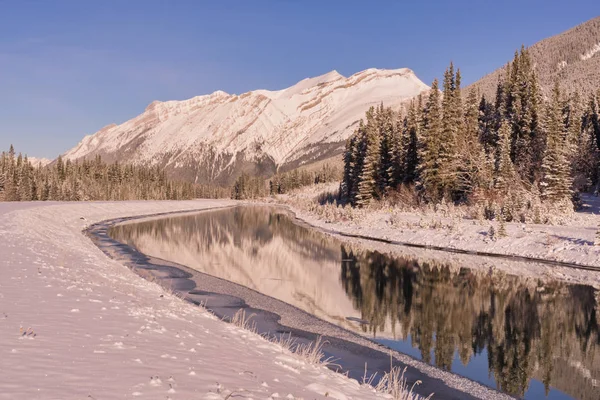 Winter Creek Landscape in Mountains