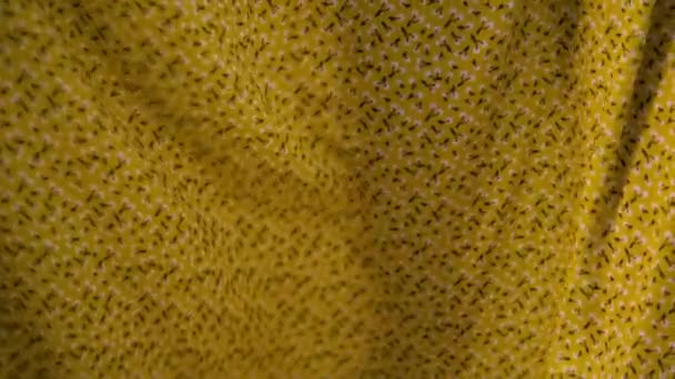 Gros plan texture textile jaune tissu pour le fond — Video