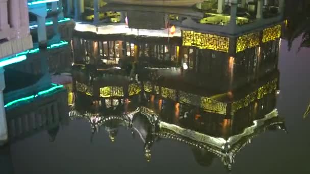 Shanghai, Chine - 15 janvier 2018 : réflexion dans l'eau Yuyuan Gardens est un vaste jardin chinois situé à côté du temple City God à Shanghai, en Chine — Video