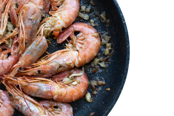 Limonlu ve tavada sarımsaklı kızarmış gambonlar.