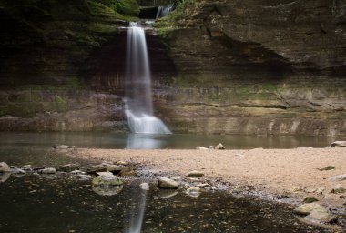 Long exposure of cascade falls in the Lower Dells.  Matthiessen state park, Illinois, USA. clipart