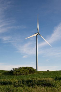 Kırsal Illinois rüzgar çiftliği rüzgar türbini.