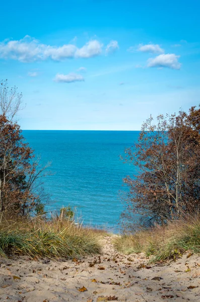 Mirando Sobre Lago Michigan Desde Indiana Dunes — Foto de Stock