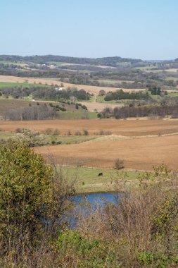 Kırsal Kuzey Illinois Vadisi'nde bakan. Galena, Illinois, ABD.