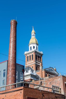 Dubuque manzarası mimarisinde zıt. Dubuque, Iowa.