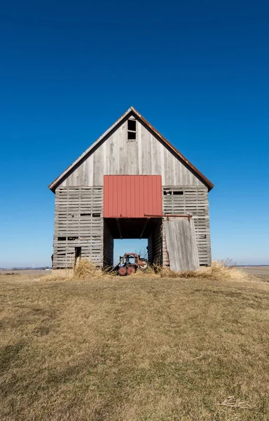 Изолированный Деревянный Амбар Сельской Местности Штата Иллинойс Сша — стоковое фото