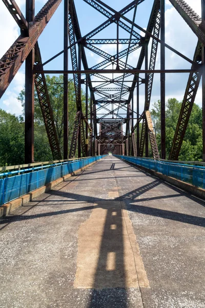 Oude Ketting Van Stenen Brug Mississippi Rivier Uitmaakte Ooit Deel — Stockfoto