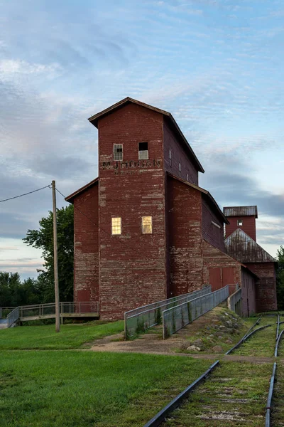 Gamla Korn Hiss Sena Somrar Morgon Illinois — Stockfoto