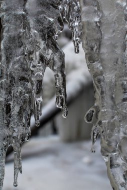 Buz oluşumları/buz sarkıtları soyut detay.