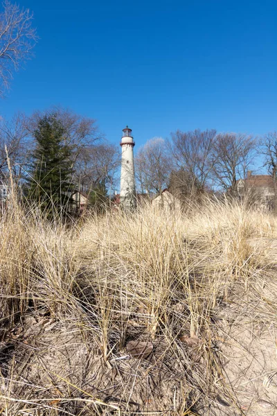Utsikt Över Vind Point Lighthouse Eller Windpoint Ljus Station Från — Stockfoto