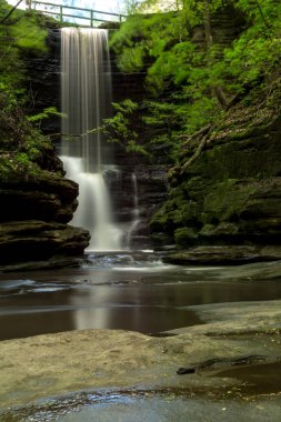 İllinois Matthiessen Eyalet Parkı 'na bahar başlarında göl düşüyor..