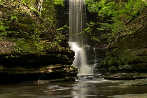 Lake Cai Parque Estadual Matthiessen Illinois Início Primavera — Fotografia de Stock