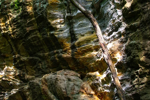 Lumière du soleil sur les murs du canyon — Photo