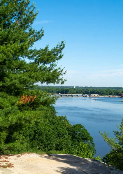 View Starved Rock Lock Dam Seen Hiking Trails Starved Rock — Stock Photo, Image