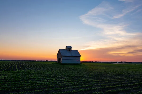 Midwest barn at sunset — Stock Photo, Image