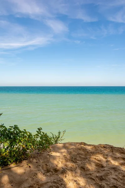 Lago Michigan Una Hermosa Mañana Verano Central Beach Indiana Dunes — Foto de Stock