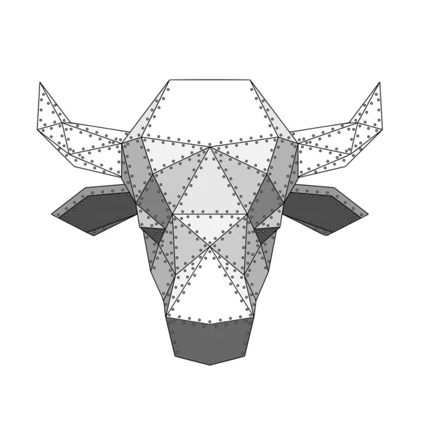 雄牛の金属製の頭部 — ストックベクタ
