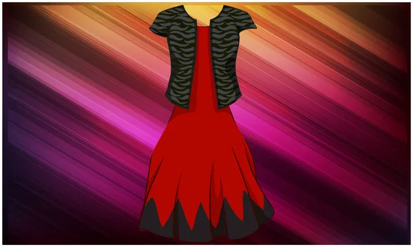 Mock Illustration Von Modekleid Auf Abstraktem Hintergrund — Stockvektor