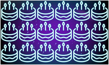 Doğum günü pastası sanatının dijital tekstil tasarımı