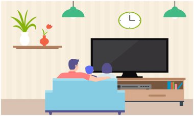 Aile evde haberleri izliyor.