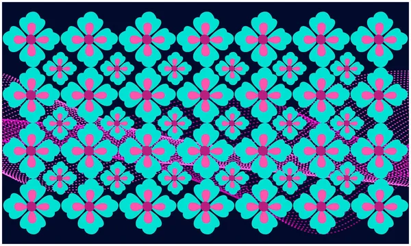 Diseño Textil Digital Flores Hojas Sobre Fondo Abstracto — Vector de stock