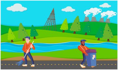 İnsanlar enfeksiyonu önlemek için yolu temizliyor.