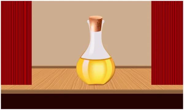 玻璃瓶放在桌子上的模拟插图 — 图库矢量图片