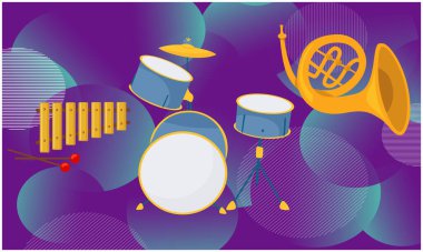 Soyut arkaplanda müzik aletlerinin taklit edilmesiName