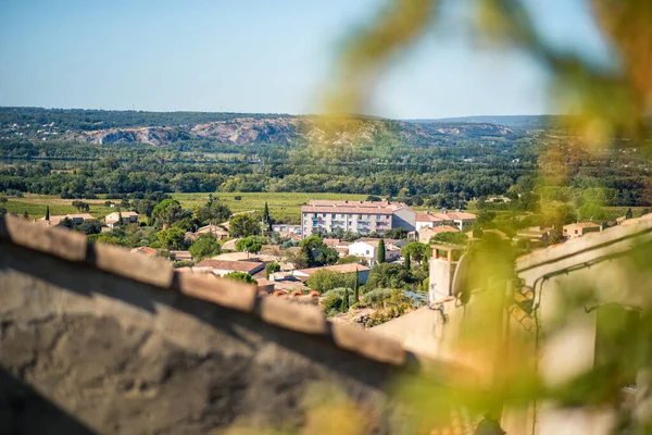 Panoramic Provence Hills Seen Village Chateauneuf Pape Roofs Trees Blue — Stock Photo, Image