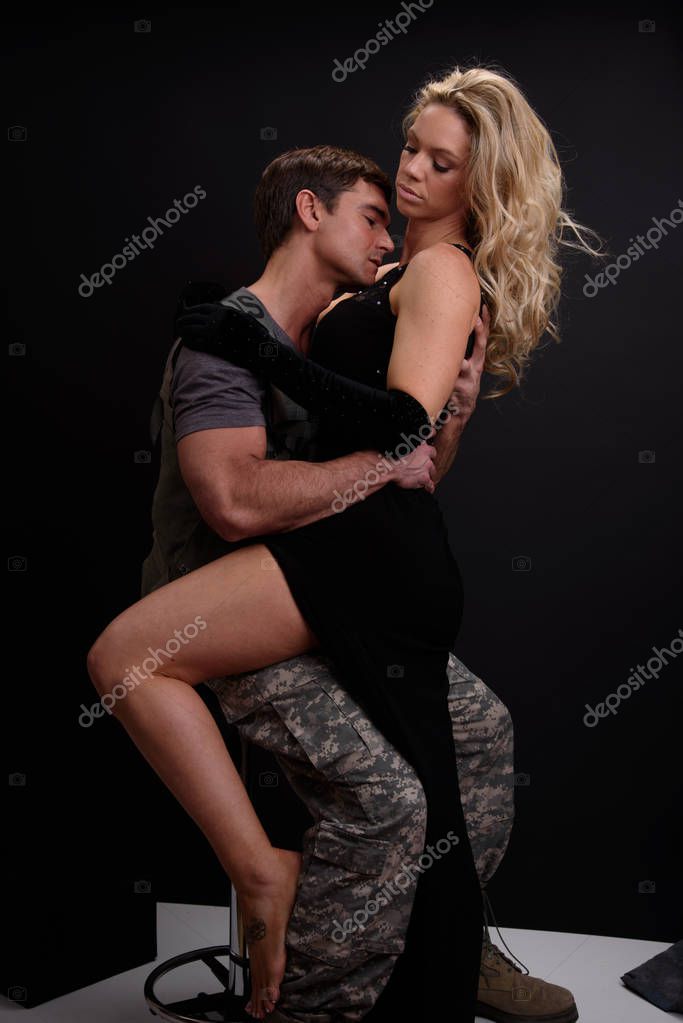 Hot Sexy Couple Poses Camera — Stock Photo © romancephotos #197059968
