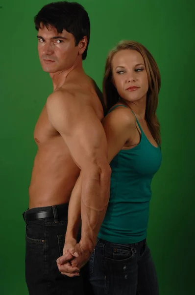 Sexy Couple Poses Camera — Stock Photo, Image