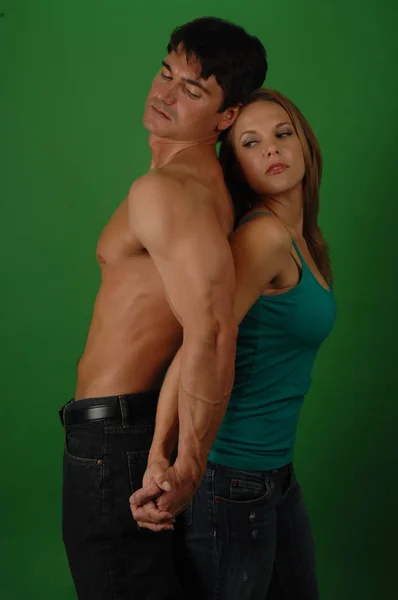 Sexy Couple Poses Camera — Stock Photo, Image