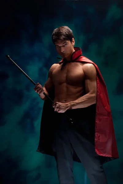 Sexy Vampire Flexes His Muscles — Stock Photo, Image