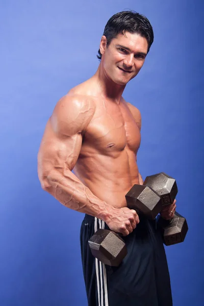 Sexy Athlete Poses Camera — Stock Photo, Image