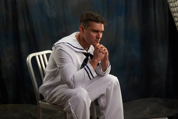 Marinheiro Sexy Prepara Para Batalha — Fotografia de Stock
