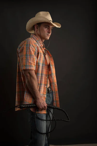 Handsome Rancher Poses Camera — Stock Photo, Image