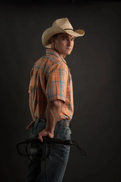 Handsome Rancher Poses Camera — Stock Photo, Image