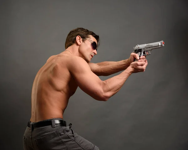 Sexy Sniper Poses Photo — Stock Photo, Image